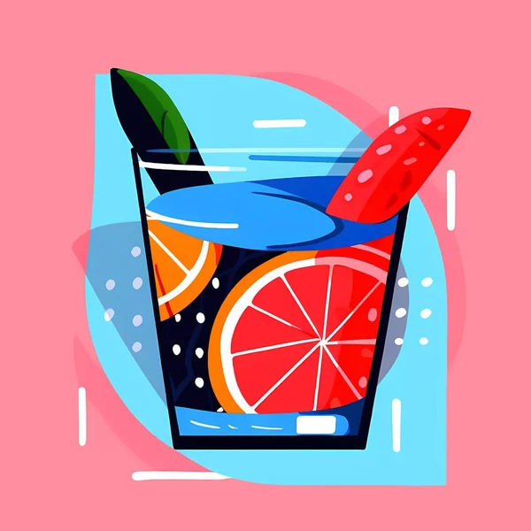 Citronnade Estivale Menthe Sur Fond Tendance Vecteur Illustration Design Cocktail — Image vectorielle