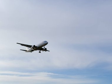 Bir uçak Estonya 'daki Tallinn havaalanına yaklaşmaktadır..