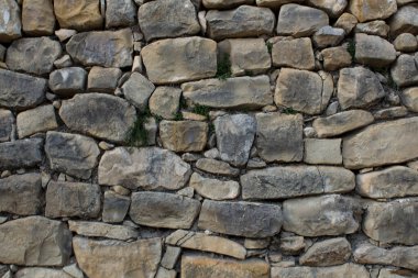 İspanya 'nın El Puig de Alcoy kentindeki İber köyünde taş duvar inşaatı