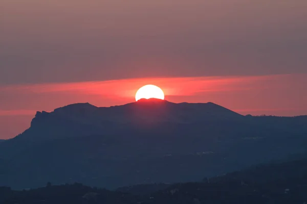 Sonnenaufgang Längsten Tag Des Jahres Der Sommersonnenwende Über Der Sierra — Stockfoto