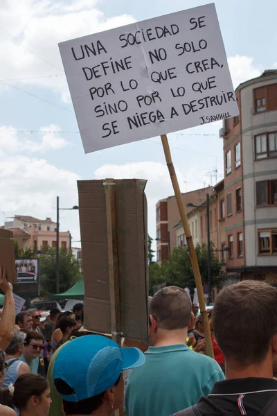 2023 Castalla España Participantes Manifestación Contra Construcción Macroplantas Solares Castalla — Foto de Stock