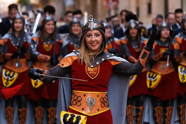 Alcoy Spain 2024 Moors Christians Diana Fila Cides Parade Her — Stock Photo, Image