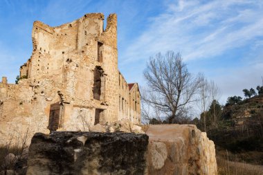 Old factory from the industrial revolution in ruins, Alcoy, Spain clipart