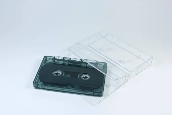 Cassette Tape Doos Witte Achtergrond — Stockfoto