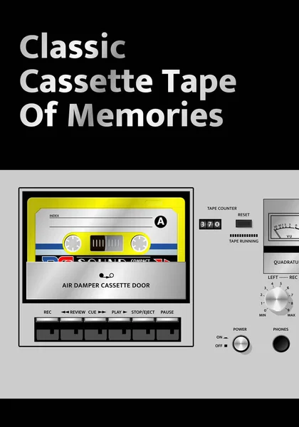 Cinta Cassette Clásico Recuerdos Cartel Diseño Vintage — Vector de stock