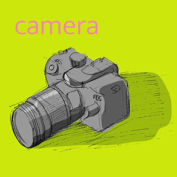 Camera Drawing Rough Sketch — Stock Photo, Image