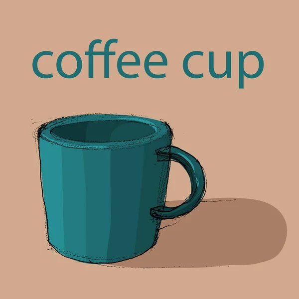 コーヒーカップスケッチ鉛筆スタイル — ストック写真