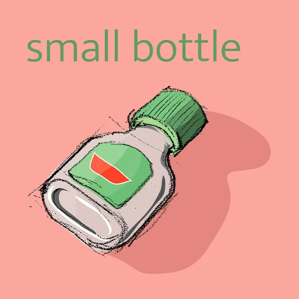 Μικρό Μπουκάλι Σχέδιο Σκίτσο Μολύβι Στυλ — Φωτογραφία Αρχείου