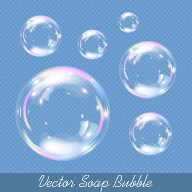 Geniş Biçimli Yazdırma için Yüksek Detaylı Renkli Sabun Kabarcıkları Vektörü