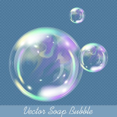 Renkli sabun girdapları ve vektör illüstrasyonuyla son derece detaylı renkli sabun köpüğü (EPS)