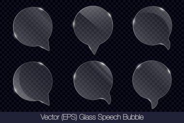 Gerçekçi 3D şeffaf cam konuşma balonu daire şeklinde, düz cam veya plastik plaka, düz şeffaf cam lens, gerçekçi ekran camı, pencere modeli