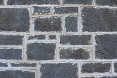 Eski mavi taş duvarın tam çerçevesi