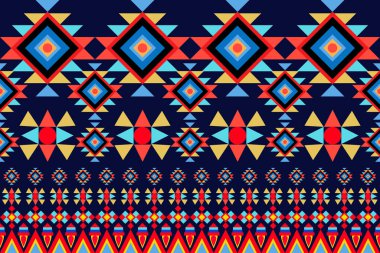 Çiçek haçı dikişli nakış, arka planda pürüzsüz desen. Moda dokusu, kumaş, giysi, ambalaj, baskı geometrik etnik doğulu dikişsiz model geleneği için tasarım. .Aztec tarzı soyut.