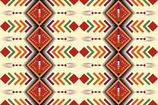 族裔抽象的Ikat模式 无缝图案的部落 民间刺绣 墨西哥风格 阿兹特克几何艺术装饰印刷品 纺织品设计 — 图库照片