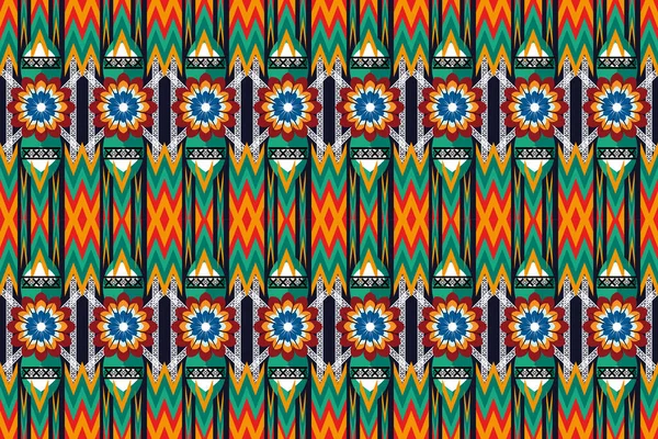 民族抽象的なイカットパターン 民俗刺繍 メキシコスタイルのシームレスなパターン カーペット ラッピング ファブリック カバー テキスタイルのためのデザイン — ストック写真