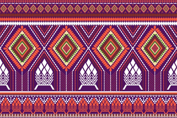 Formas Geométricas Padrão Sem Costura Tribal Azteca Ornamento Étnico Roxo — Vetor de Stock