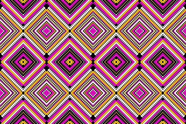 Geometric Shapes Tribal Seamless Pattern Aztec Ethnic Ornament Purple Black — Stock Vector