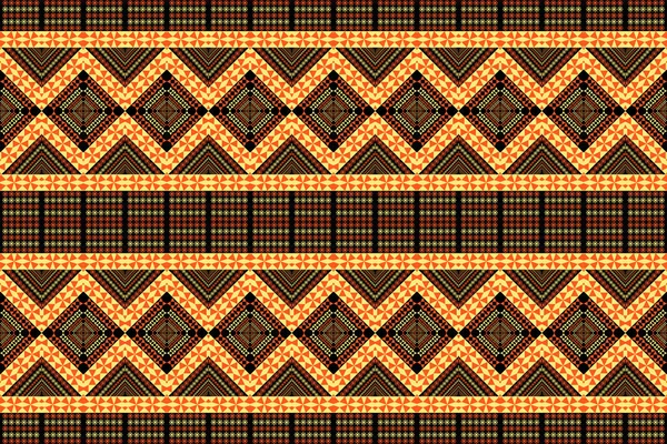 Nahtloses Muster Traditionelles Geometrisches Zickzackmuster Gelb Orange Schwarz Vektorillustration Design — Stockvektor