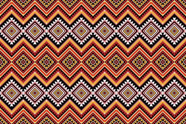 Seamless Design Pattern Traditional Geometric Zigzag Pattern Red Black White — Stock Vector
