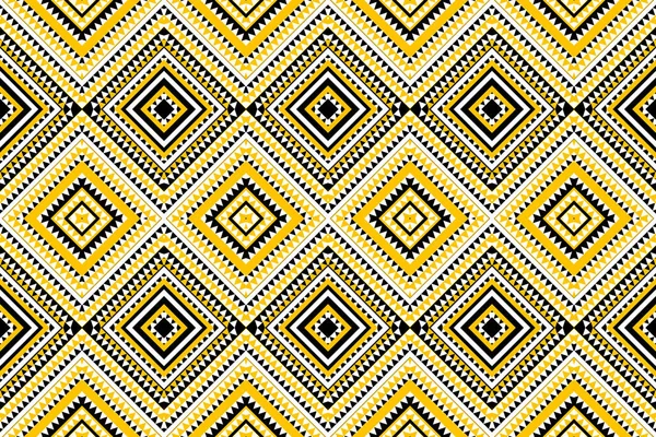 Nahtloses Muster Traditionelles Geometrisches Zickzackmuster Weiß Schwarz Gelb Vektor Illustration — Stockvektor
