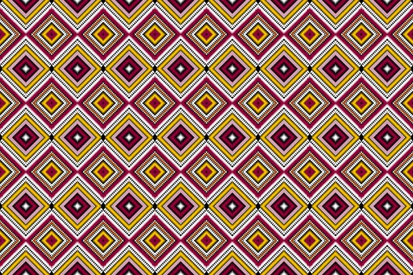 Naadloos Design Patroon Traditioneel Geometrisch Zigzagpatroon Wit Zwart Geel Rood — Stockvector