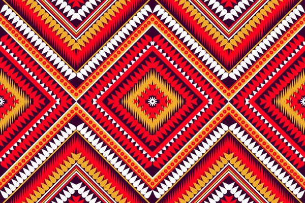 Tissu Répétitif Rotatif Ethnique Sans Couture Design Tuiles Pourpre Rouge — Image vectorielle