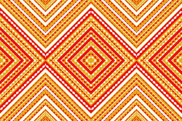 Бесшовный Дизайн Традиционный Геометрический Зигзагообразный Рисунок Белый Желтый Красный Векторный — стоковый вектор