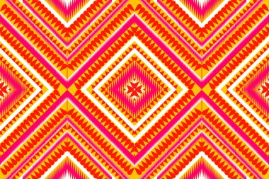 Pembe kırmızı, beyaz, pürüzsüz şeritsiz şerit şeklinde Aztek kabilesinin geometrik vektör arka planı. Geleneksel etnik tarz süsleme. Tekstil, kumaş, giysi, perde, halı, süs, ambalaj için tasarım.