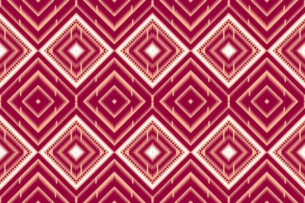Ikat Tribal Indian Seamless Pattern Ethnic Aztec Fabric Carpet Ornament — Stock Vector