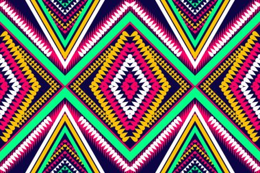 Aztek kabilesi geometrik vektör arkaplanı siyah sarı, yeşil, pembe, pürüzsüz çizgili. Geleneksel etnik tarz süsleme. Tekstil, kumaş, giysi, perde, halı, süs, ambalaj için tasarım.