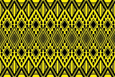 Boyunbağı deseni, soyut kumaş deseni üçgen üçgen yıldızlar iş tekstili, baskı, duvar kağıdı, halı için siyah sarı karolar..