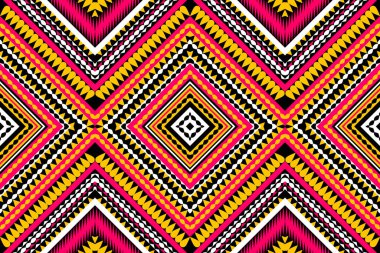 Meksika desenli etnik tasarım geometrik şekiller üçgen renk damlası siyah, pembe, sarı, beyaz kabile desenleri Tekstil baskı işi duvar kâğıdı, halı kumaşı yastıkları için desen dizayn eder