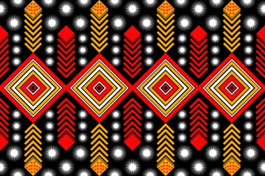 Meksika desenli etnik tasarım geometrik şekiller üçgen renk damlası siyah kırmızı beyaz kabile desenleri tasarımları Tekstil baskı işleri için duvar kağıdı, halı kumaşı yastıkları