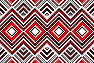 Meksika desenli etnik tasarım geometrik şekiller üçgen renk damlası siyah kırmızı beyaz kabile desenleri tasarımları Tekstil baskı işleri için duvar kağıdı, halı kumaşı yastıkları