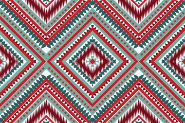 Meksika desenli, geometrik şekiller, üçgen renk damlası, yeşil, kahverengi, beyaz kabile desenleri, Tekstil, duvar kâğıdı, halı kumaşı, yastık tasarımları.