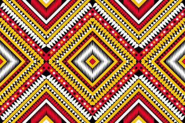 Baskılı tekstil halısı için geometri deseni pürüzsüz etnik kırmızı siyah beyaz tasarım