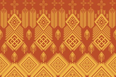 Şekilleri ile kusursuz desen Geometrik etnik oryantal ikat deseni geleneksel tasarım arkaplan, halı, duvar kağıdı, giysi, ambalaj, Batik, kumaş, Vektör illüstrasyonu. Nakış stili.