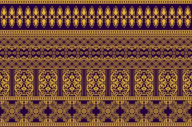 Afrika boho desenli desenli desenli Ikat desenli işlemeli motifler. Etnik faks çiçekli Hint deseni Ikat desenli Etnik desen. Sınır Hindistanı çiçekli Aztek nakış desenleri..