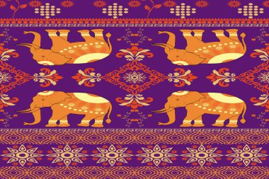 Çiçeksel arkaplan, geometrik doğulu dikişsiz desen, geleneksel mor, turuncu, arka plan için sarı tasarım, halı, duvar kağıdı, giysi, ambalaj, batik, kumaş, taşıyıcı nakış deseni. ter