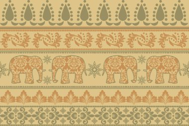 El yapımı ve kusursuz geometrik oryantal tasarımı olan çiçek arkaplanı. Orijinal kompozisyon kahverengi ve yeşil renklerden oluşur. Arka planlar, halılar, duvar kağıtları, giysiler dahil.