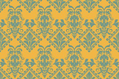 Damask Çiçek desenli Arabesk Kumaş Bandana Print.Halılar, kumaş desenleri, yastıklar, battaniyeler, atkılar, gömlekler, pantolonlar, arka planlar, duvar kağıtları için tasarım.