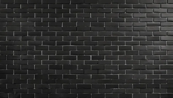 Uniform Black Brick Wall Pattern in a Dimly Lit Indoor Setting