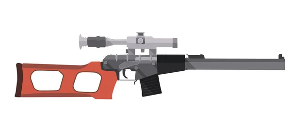 Arma Atirador Rifle Plana Vetor Ilustração — Vetor de Stock