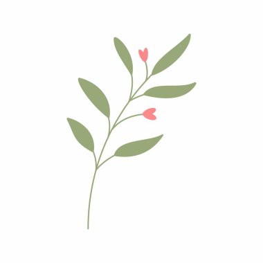 Yeşil yaprak vektör çizimi. Dekoratif çerçeve. Dekoratif yaprak ögesi.