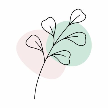 Pastel dekoratif yaprak duvar kağıdı. Asgari.