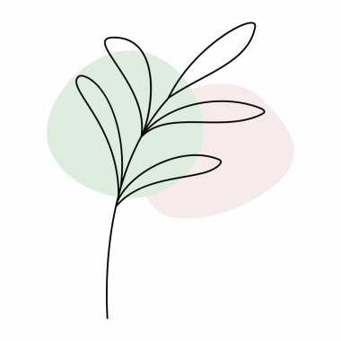 Pastel dekoratif yaprak duvar kağıdı. Asgari.