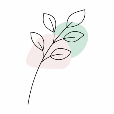 Pastel dekoratif yaprak duvar kağıdı. Asgari.