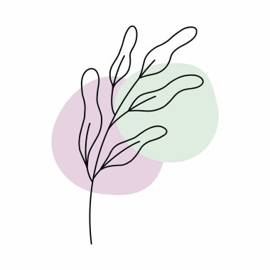 Pastel dekoratif yaprak duvar kağıdı. Asgari.