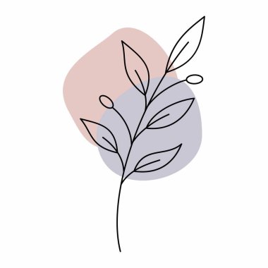 Pastel dekoratif yaprak duvar kağıdı. Asgari.