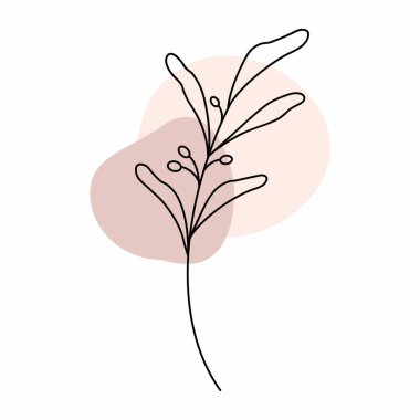 Pastel dekoratif yaprak duvar kağıdı. Asgari.